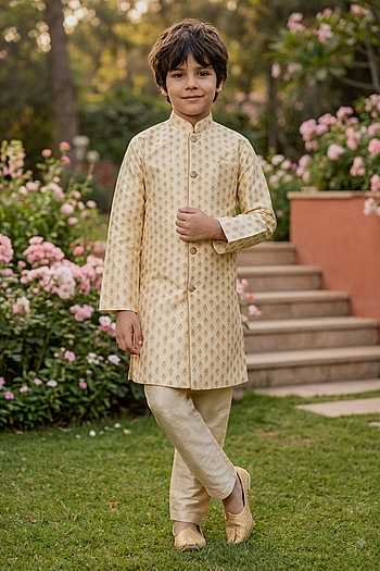 Jaquard Kurta & Art Silk Pant Set 