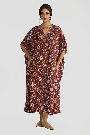 Pallavi Floral Print Kaftan Dress