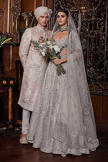 The Royal Flamingo Embroidered Sherwani Set