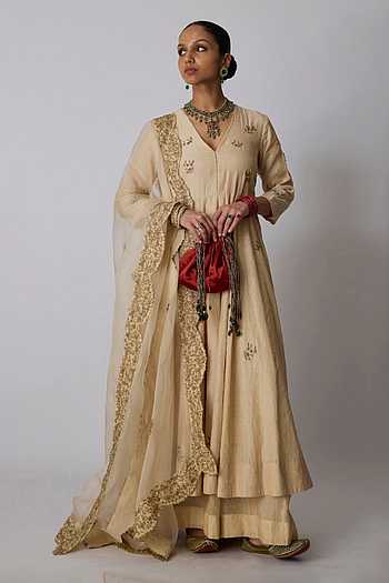 Chavi Embroidered Anarkali Sharara Set