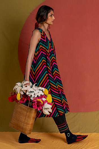 Plum Chevron Applique Dress