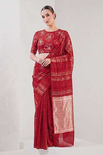Stripe Silk Woven Saree