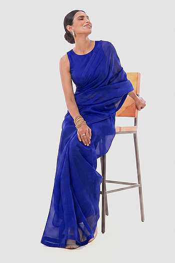 Plain Organza Silk Saree
