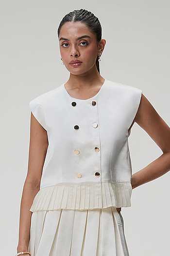 Ivory Boxy Crop Jacket