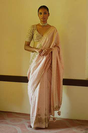 Silk Embroidered Saree With Blouse