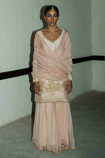 Embroidered Kurta Palazzo Set