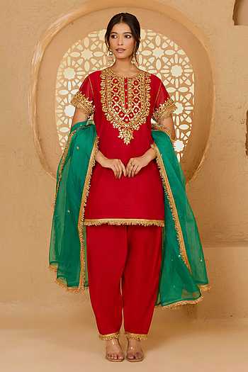 Placement Embroidered Kurta Set