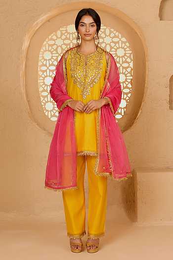 Embroidered Kurta Pant Set