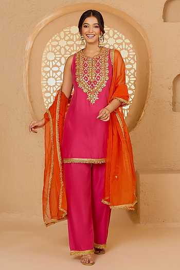Sequin Embroidered Kurta Pant Set