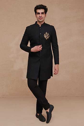 Placement Embroidered Sherwani Set