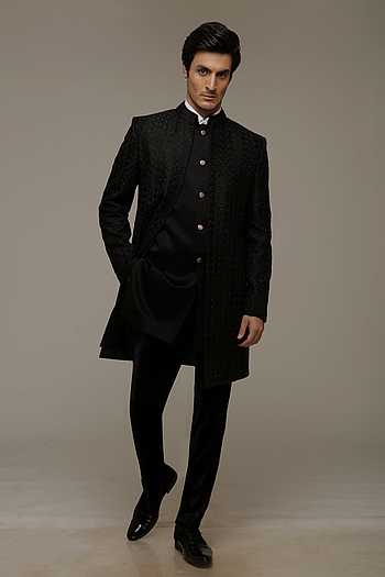 Tonal Embroidered Sherwani Set