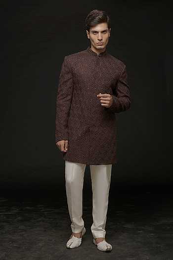 Geometric Embroidered Sherwani Set