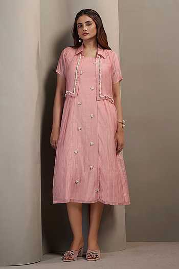 Evie Handwork Tissue Dress & Jacket Set