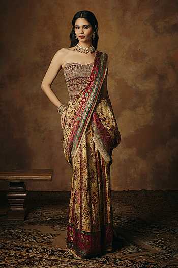 Vasundhara Banarasi Draped Saree Set
