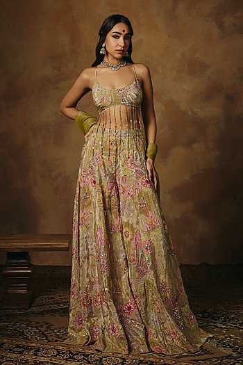 Kalish Embroidered Gharara Set