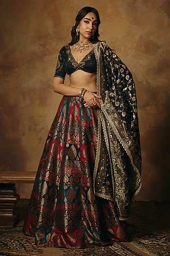Mrinalini Banarasi Brocade Woven Lehenga Set