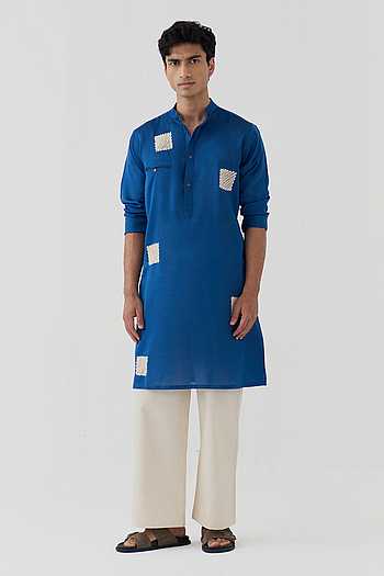 Chanderi Kurta & Twill Pant Set
