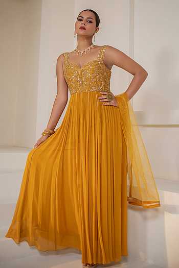Sequin Yoke Embellished Anarkali