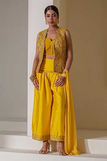 Embroidered Jacket Pant Set