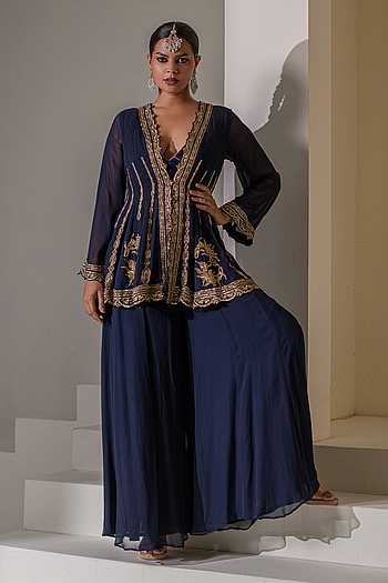Embroidered Kalidar Jacket Set