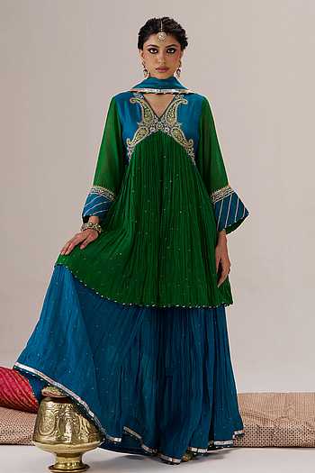 Raunak Gathered Kurta & Sharara Set