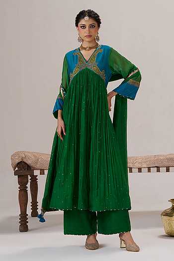 Zoya Chanderi Silk Anarkali Set