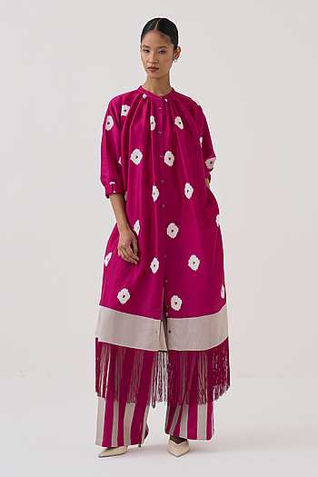 Chanderi Top & Poplin Pant Set