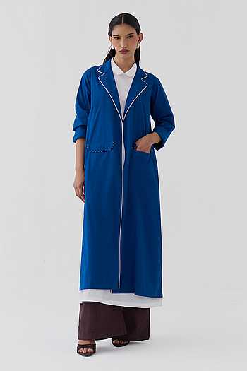 Poplin Chanderi Jacket Pant Set