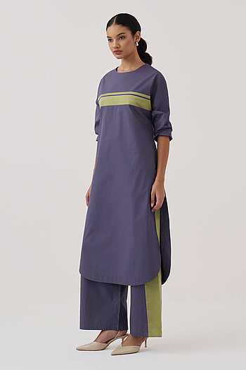 Poplin Straight Kurta & Pant Set