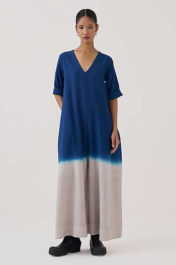 Dip Dye Cotton Twill Jumpsuit