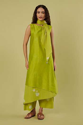 Placement Printed Kurta & Farshi Salwar Set