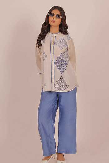 Embroidered Chanderi Kurta & Pant Set