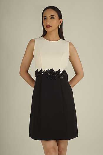 Hand Embroidered Colorblock Dress