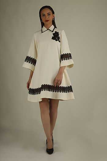Floral Applique Work Dress