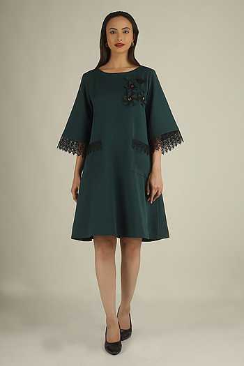 Floral Applique Embellished Dress