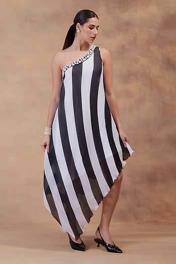 Ivory Noir Flow Dress