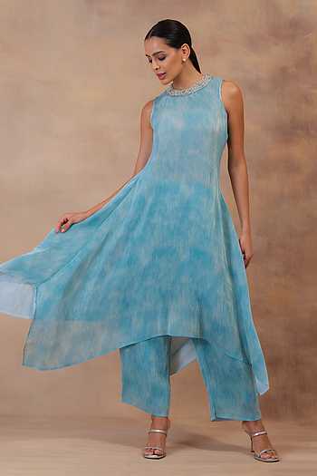 Cloud Drift Pleated Tunic & Pant Set