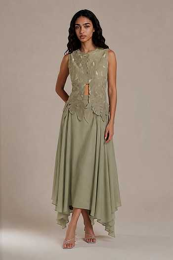 Birch Embroidered Jacket & Skirt Set