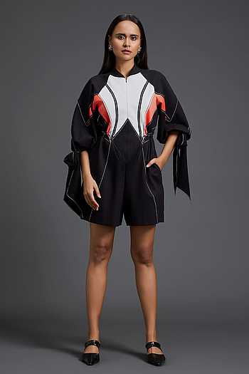 Color Block Panelled Playsuit
