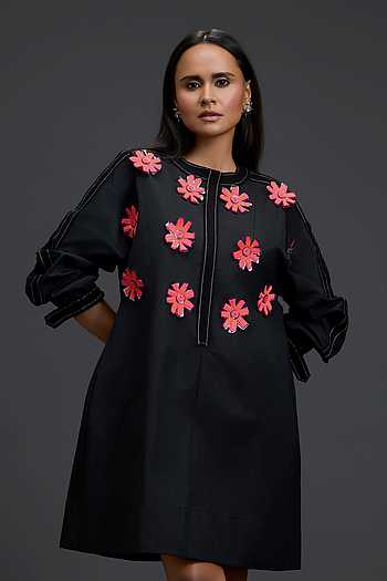 Floral Patchwork Embroidered Dress