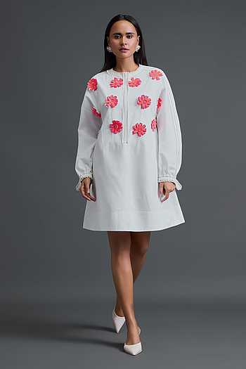 Floral Applique Embroidered Dress