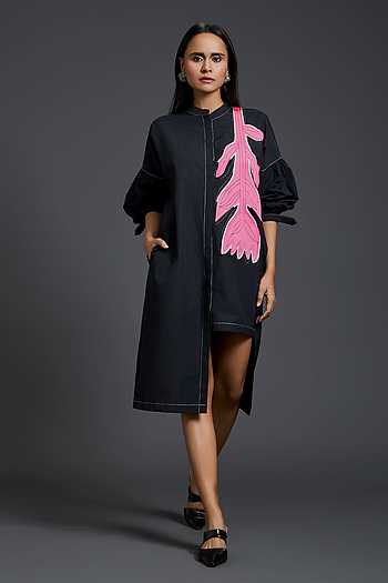 Floral Applique Work Dress