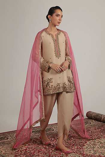 Zardozi Embroidered Short Kurta Set