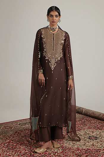 Long Embroidered Kurta Set