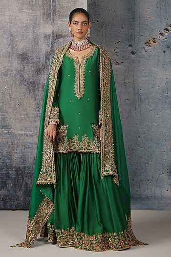 Embroidered Kurta Sharara Set