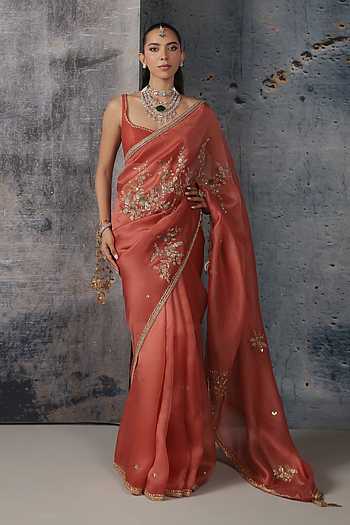 Zardozi Embroidered Saree With Blouse