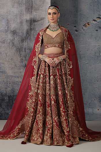Floral Jaal Embroidered Bridal Lehenga Set