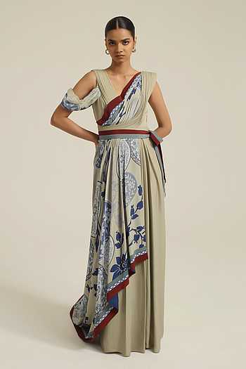 Lila Printed Draped Dress