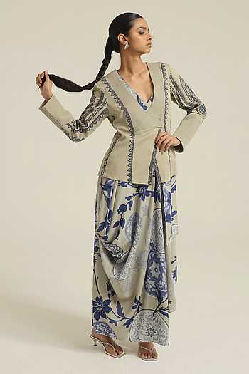 Hana Embroidered Jacket With Dress