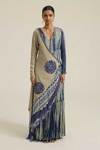 Selma Tie Dye Pattern Dress With Jacket